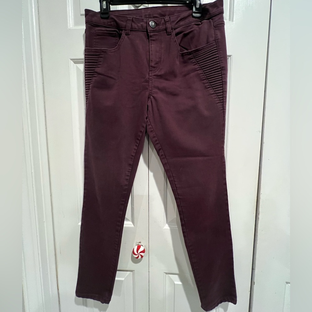 CALVIN KLEIN🫟Plum Skinny Jeans with Ribbed Sides